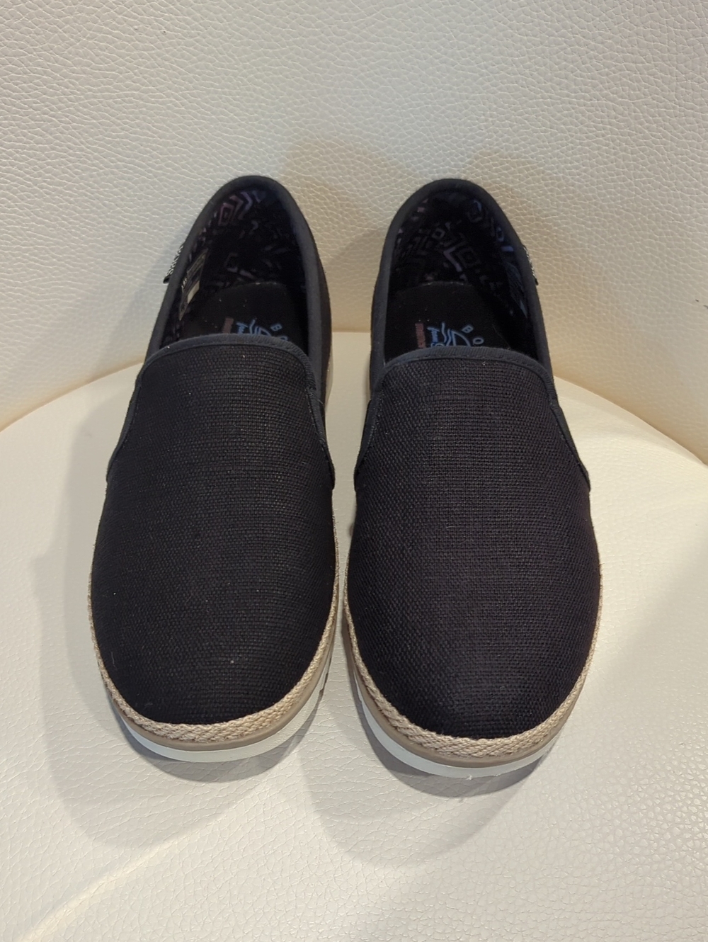 Skechers Black Slip-On Espadrille Flats